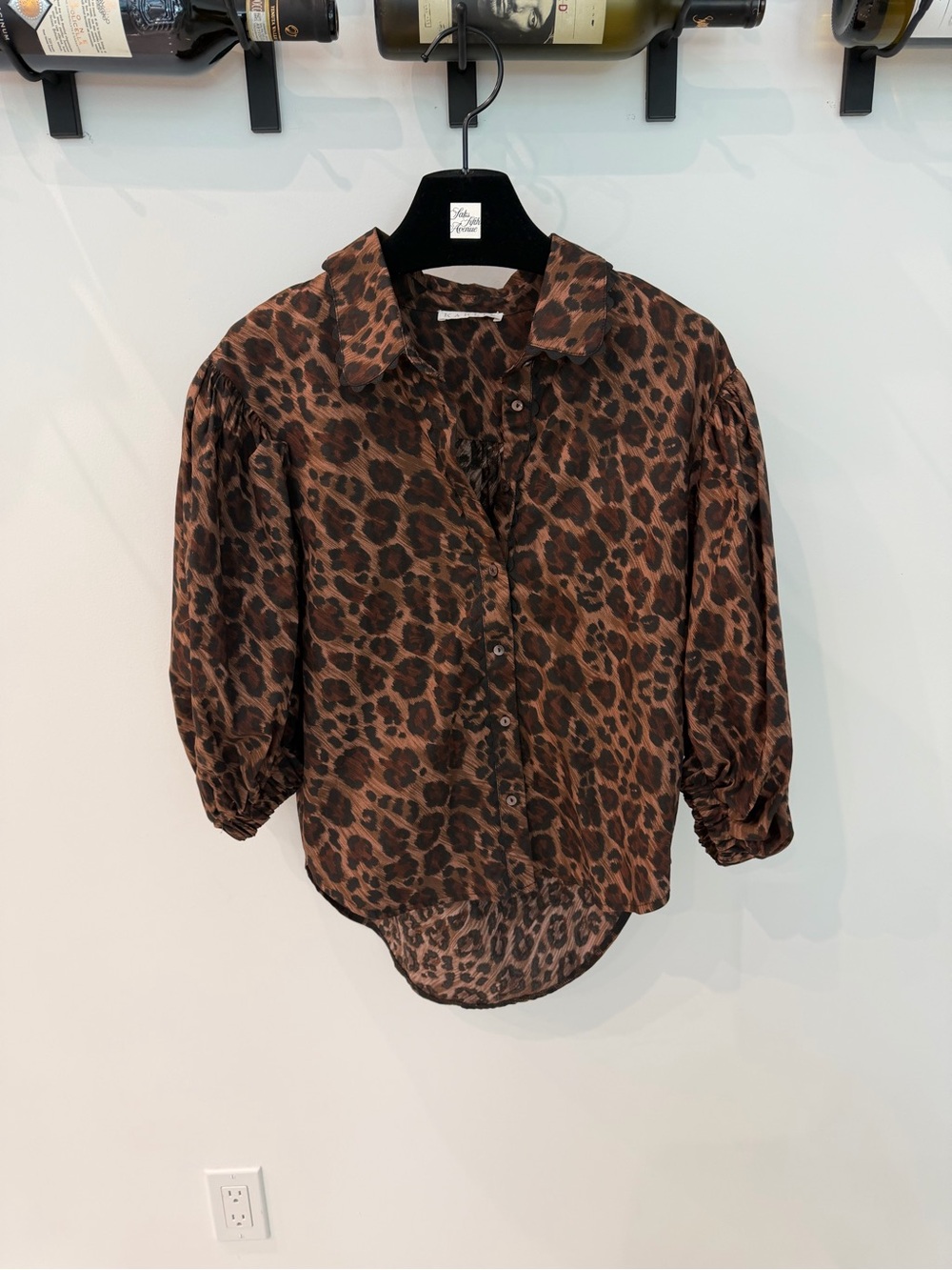 Karlie Brown Leopard Print Button-Up Blouse